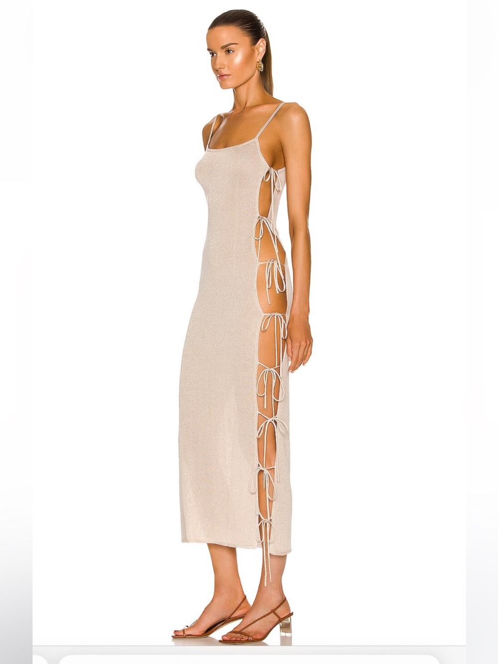Aya Muse Tivoli Side Tie Dress in Sand - Picture 2 of 5